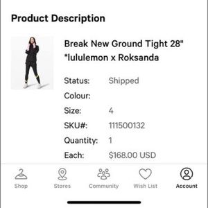 Lululemon break new ground tight 28” size 4